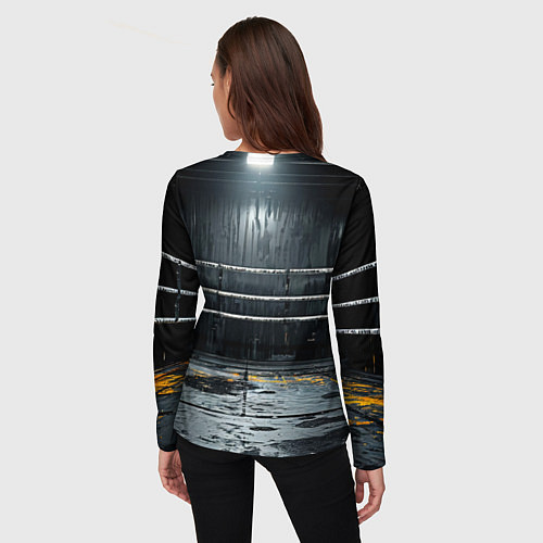 Женский лонгслив Черный ринг / 3D-принт – фото 4