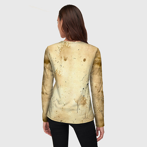 Женский лонгслив Брюс Ли на бежевом / 3D-принт – фото 4