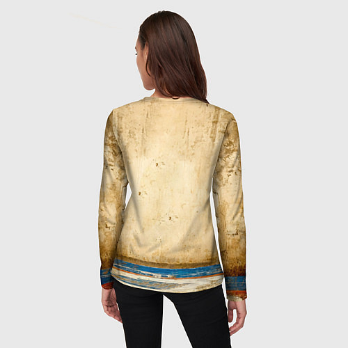 Женский лонгслив Греко-римский борец на бежевом / 3D-принт – фото 4