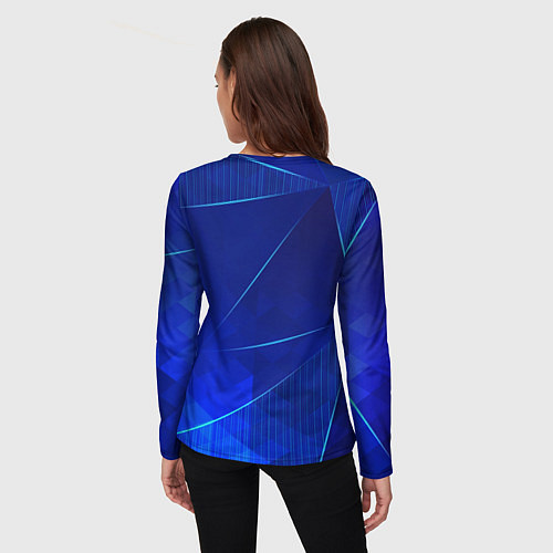 Женский лонгслив Chelsea blue poly / 3D-принт – фото 4