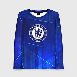 Лонгслив женский Chelsea blue poly, цвет: 3D-принт