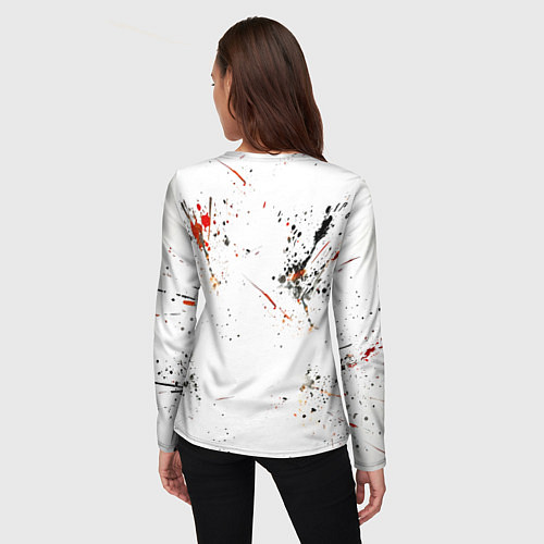 Женский лонгслив Мухаммед Али на белом / 3D-принт – фото 4