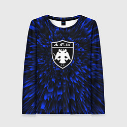 Лонгслив женский AEK Athens blue energy, цвет: 3D-принт