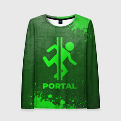 Лонгслив женский Portal - green gradient, цвет: 3D-принт