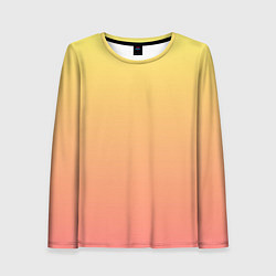 Женский лонгслив Градиент нежный жёлто-розовый