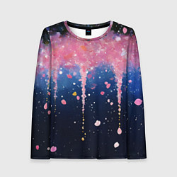 Лонгслив женский Розово-синяя текстура, цвет: 3D-принт