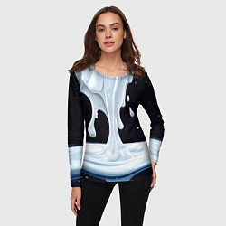 Лонгслив женский Молочная текстура, цвет: 3D-принт — фото 2