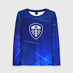 Лонгслив женский Leeds United blue poly, цвет: 3D-принт