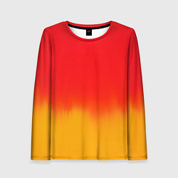 Лонгслив женский Абстракция с красным и желтым, цвет: 3D-принт