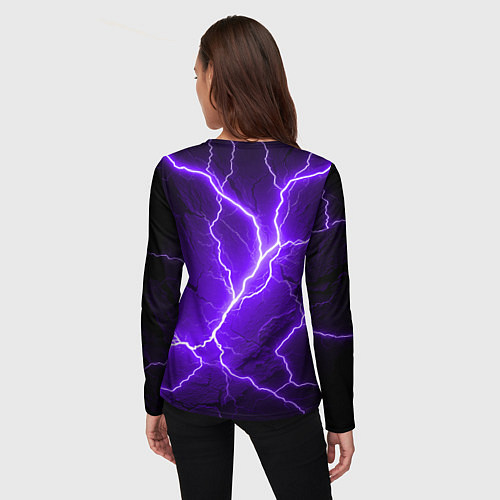 Женский лонгслив Color purple black / 3D-принт – фото 4
