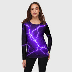 Лонгслив женский Color purple black, цвет: 3D-принт — фото 2