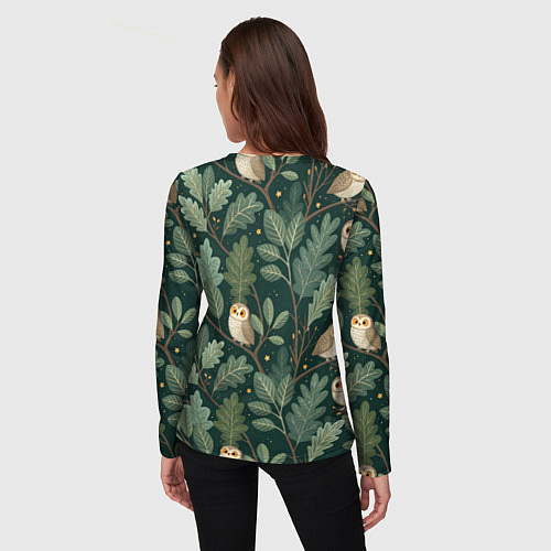 Женский лонгслив Совы в лесу / 3D-принт – фото 4