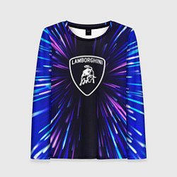 Лонгслив женский Lamborghini neon energy, цвет: 3D-принт