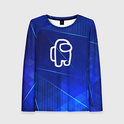 Лонгслив женский Among Us blue poly, цвет: 3D-принт