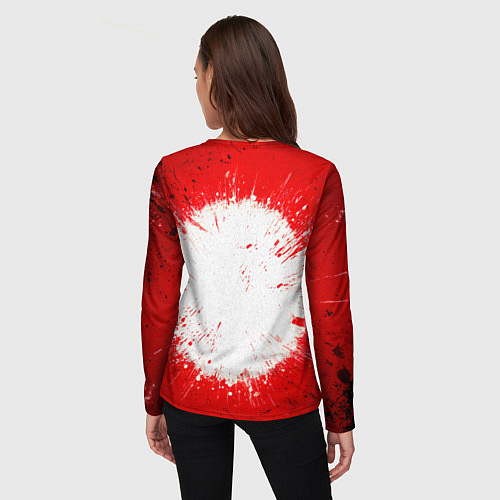 Женский лонгслив Воздушная гимнастка на красном / 3D-принт – фото 4