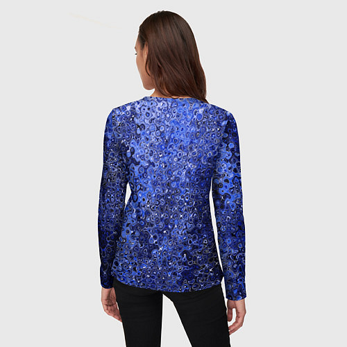 Женский лонгслив Синий ультрамарин абстрактная текстура / 3D-принт – фото 4
