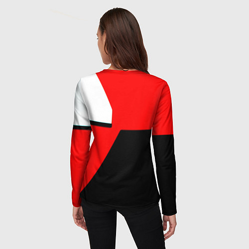 Женский лонгслив Манчестер юнайтед геометрия линии / 3D-принт – фото 4