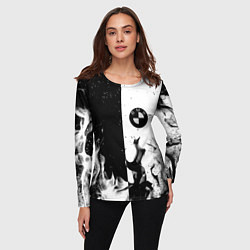 Лонгслив женский BMW black fire, цвет: 3D-принт — фото 2