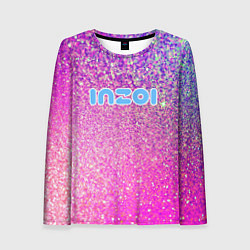 Женский лонгслив Inzoi лого и розовые блестки
