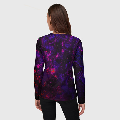 Женский лонгслив Космонавт в пылающем космосе / 3D-принт – фото 4