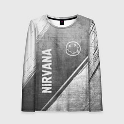Лонгслив женский Nirvana - grey gradient вертикально, цвет: 3D-принт