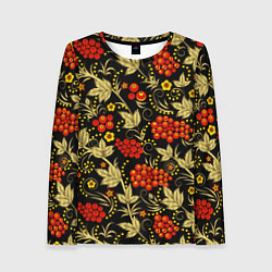 Лонгслив женский Русский узор с позолотой, цвет: 3D-принт