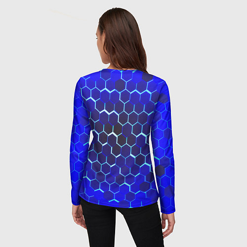 Женский лонгслив Nasa голубая броня / 3D-принт – фото 4