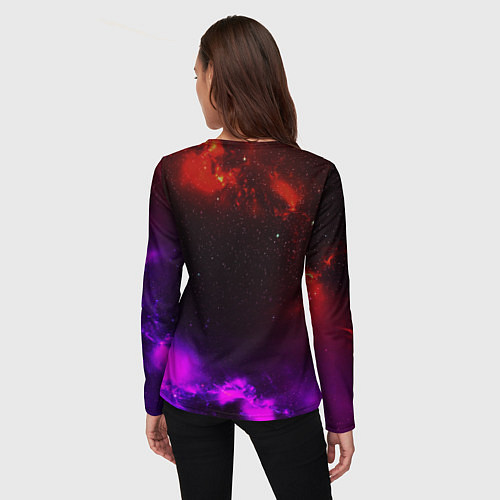 Женский лонгслив Космонавт пламенный / 3D-принт – фото 4