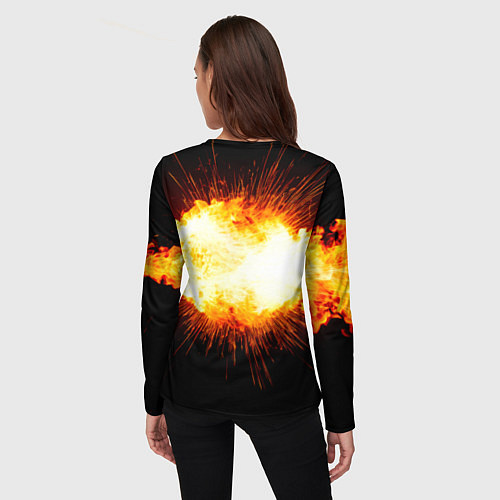 Женский лонгслив Ядро для талкания в огне / 3D-принт – фото 4