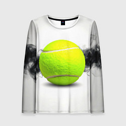 Лонгслив женский Теннисный мяч и черный дым, цвет: 3D-принт