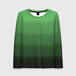 Женский лонгслив Зеленый градиент текстурные полосы