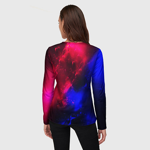 Женский лонгслив Космонавт в пламени / 3D-принт – фото 4
