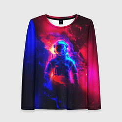 Женский лонгслив Космонавт в пламени