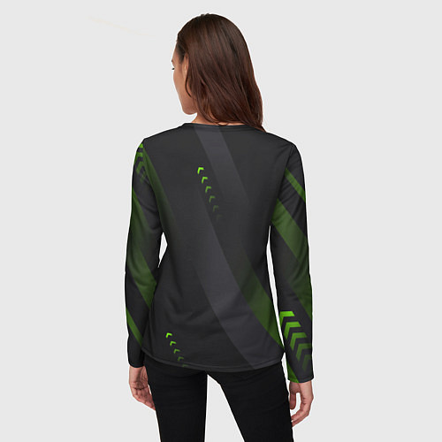 Женский лонгслив Color black green / 3D-принт – фото 4
