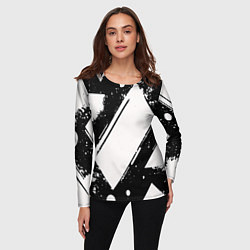 Лонгслив женский Color black white, цвет: 3D-принт — фото 2