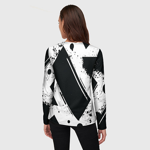 Женский лонгслив Color black white / 3D-принт – фото 4