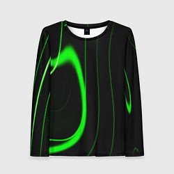 Женский лонгслив Color green light green black