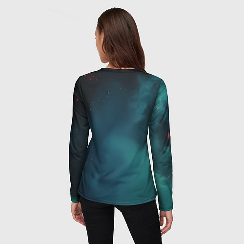 Женский лонгслив Череп космонавта в скафандре / 3D-принт – фото 4