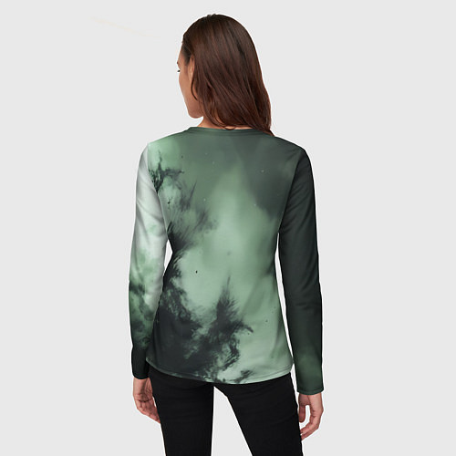 Женский лонгслив Зеленый скелет космонавта / 3D-принт – фото 4