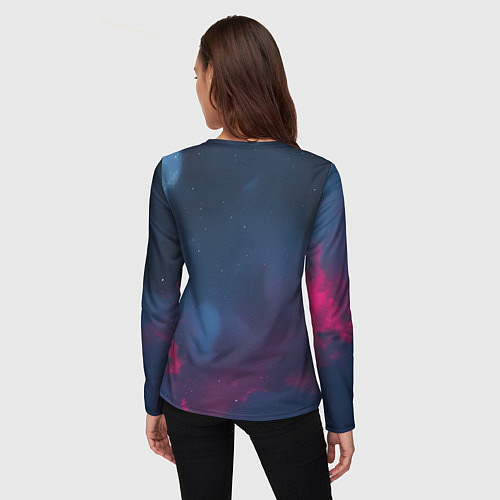 Женский лонгслив Скелет космонавта под луной / 3D-принт – фото 4