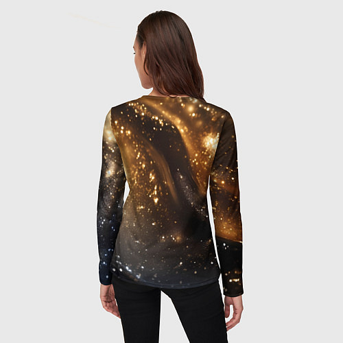 Женский лонгслив Блестящая текстура кофейного цвета / 3D-принт – фото 4