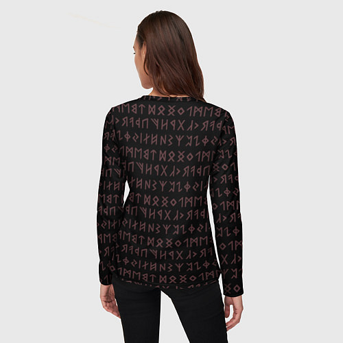 Женский лонгслив Древние символы руны и обереги Вегвизир / 3D-принт – фото 4