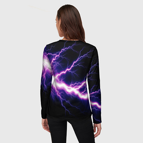 Женский лонгслив Lightning purple / 3D-принт – фото 4