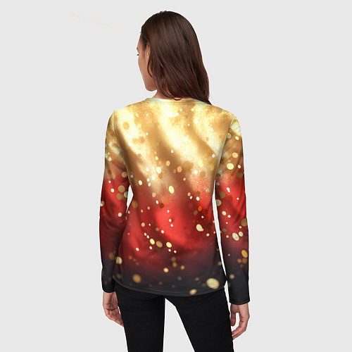 Женский лонгслив Волнистая текстура с блестками / 3D-принт – фото 4