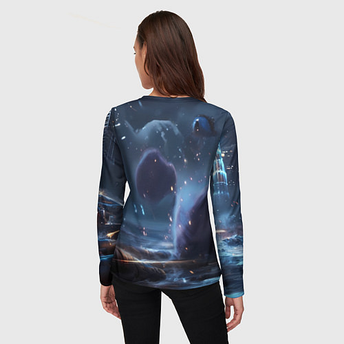 Женский лонгслив Русский медведь кибер-война / 3D-принт – фото 4