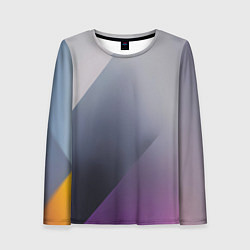 Лонгслив женский Color grey with stripes, цвет: 3D-принт