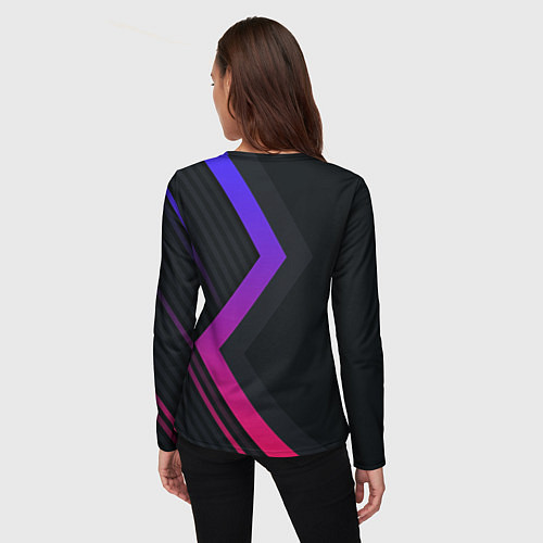 Женский лонгслив Color black line / 3D-принт – фото 4