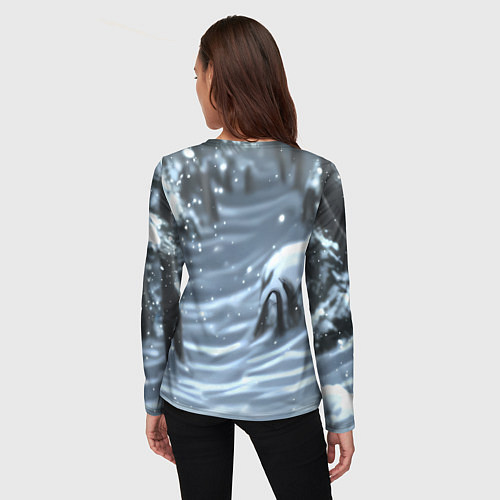 Женский лонгслив Зима - русский медведь / 3D-принт – фото 4