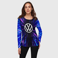 Лонгслив женский Volkswagen neon energy, цвет: 3D-принт — фото 2