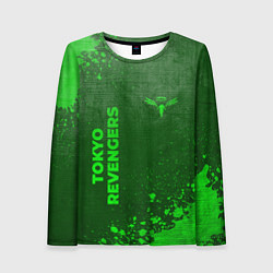 Женский лонгслив Tokyo Revengers - green gradient вертикально